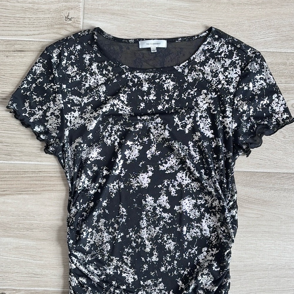 No Comment Floral Black and White Midi Dress Large - Picture 3 of 5